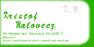 kristof malovecz business card